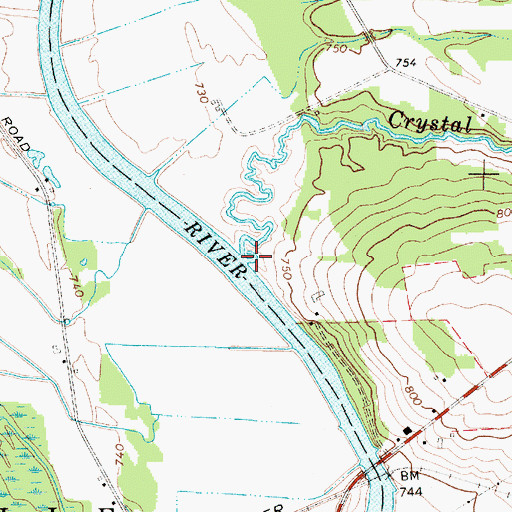 Topographic Map of Crystal Creek, NY
