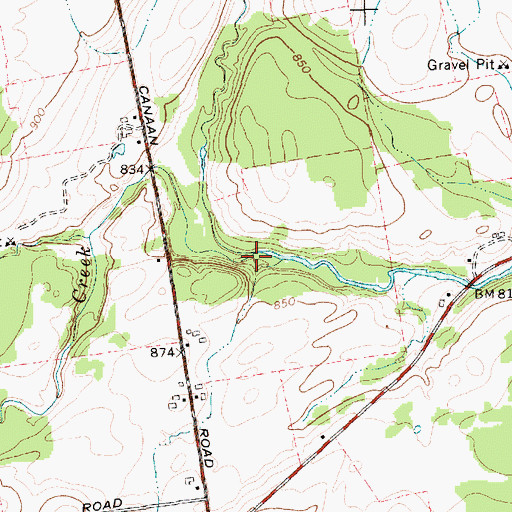 Topographic Map of Crystal Creek, NY