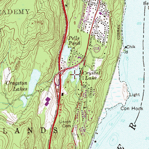 Topographic Map of Crystal Lake, NY