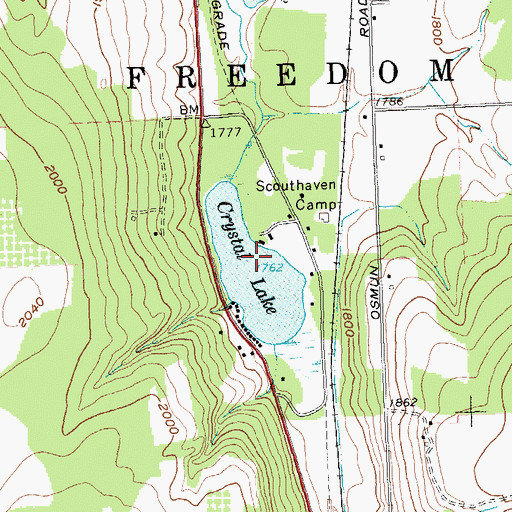 Topographic Map of Crystal Lake, NY