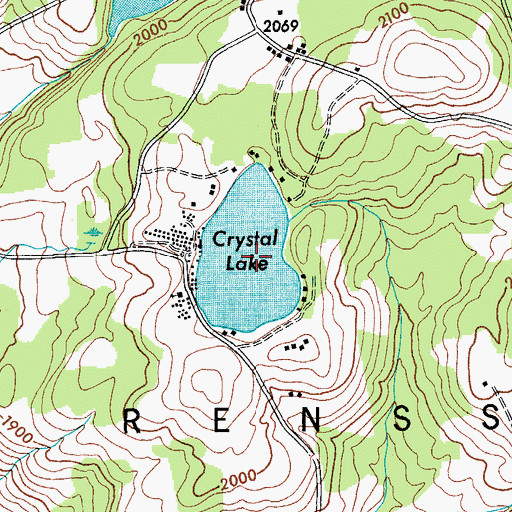 Topographic Map of Crystal Lake, NY