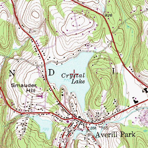 Topographic Map of Crystal Lake, NY