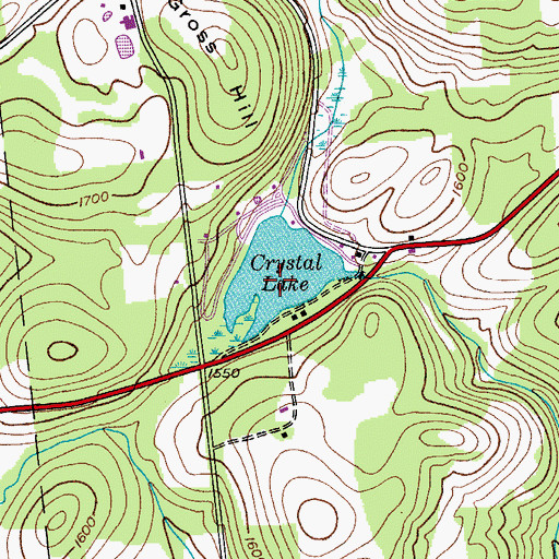 Topographic Map of Crystal Lake, NY