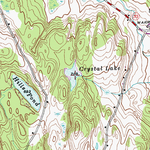 Topographic Map of Crystal Lake, NY