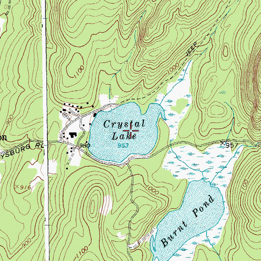 Topographic Map of Crystal Lake, NY