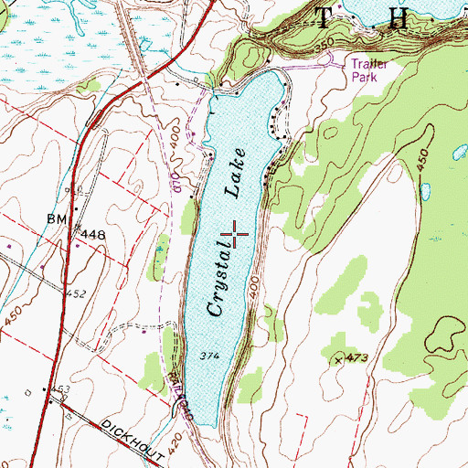 Topographic Map of Crystal Lake, NY