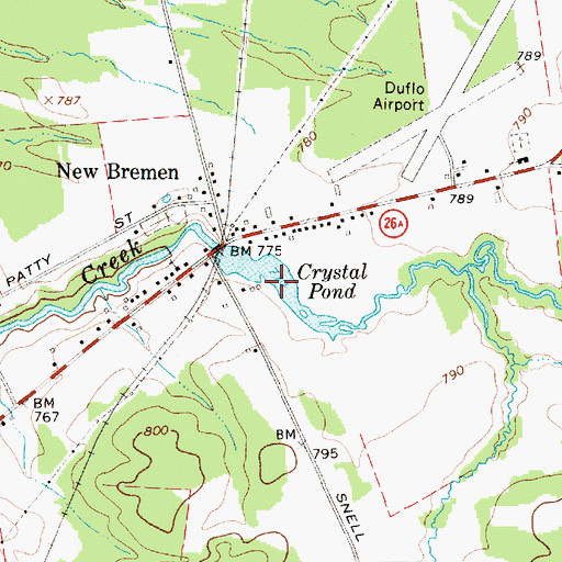 Topographic Map of Crystal Pond, NY