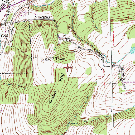 Topographic Map of Cuba Hill, NY