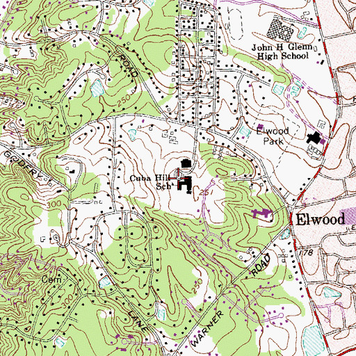 Topographic Map of James H Boyd Elementary School, NY