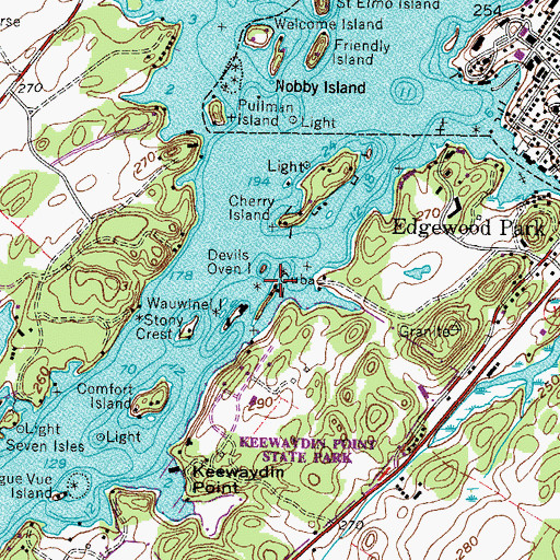 Topographic Map of Cuba Island, NY