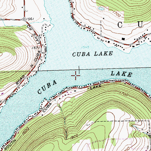 Topographic Map of Cuba Lake, NY