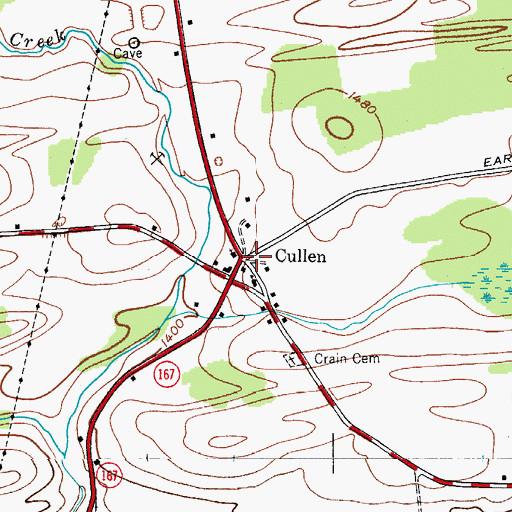Topographic Map of Cullen, NY
