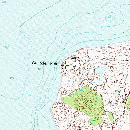 Topographic Map of Culloden Point, NY