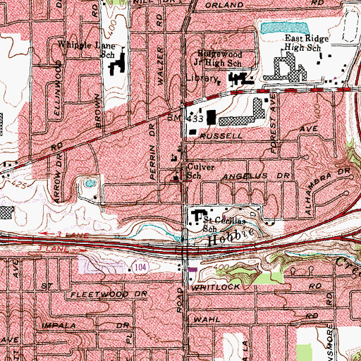 Topographic Map of Culver School, NY
