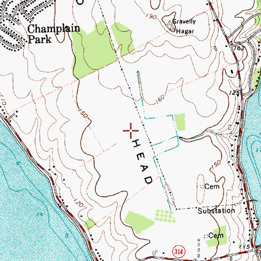 Topographic Map of Cumberland Head, NY