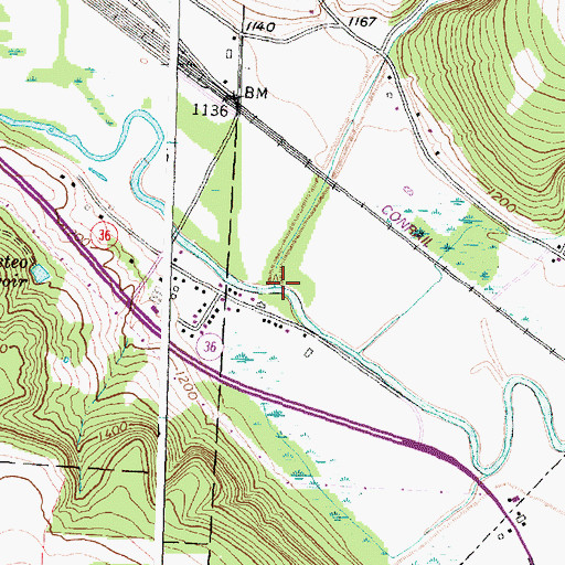 Topographic Map of Cunningham Creek, NY