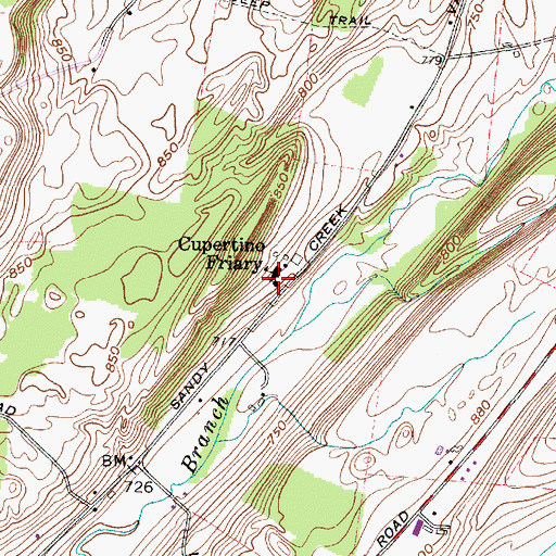 Topographic Map of Cupertino Friary, NY
