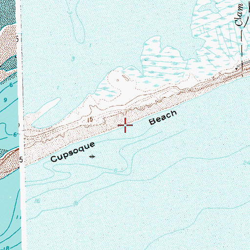 Topographic Map of Cupsoque Beach, NY