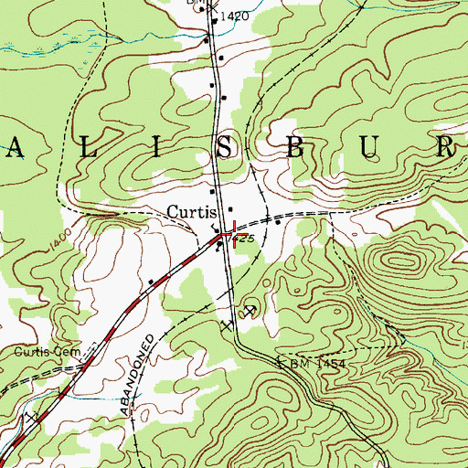 Topographic Map of Curtis, NY
