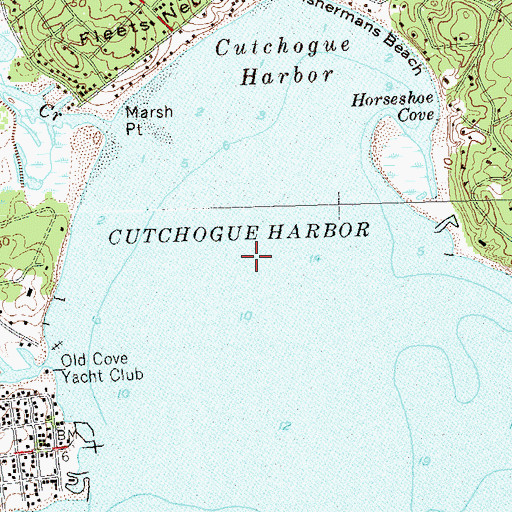 Topographic Map of Cutchogue Harbor, NY