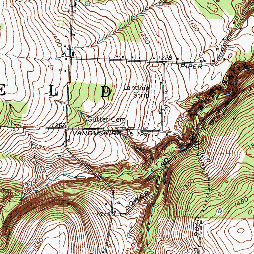 Topographic Map of Alexander Cemetery, NY