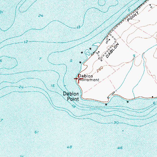 Topographic Map of Dablon Monument, NY