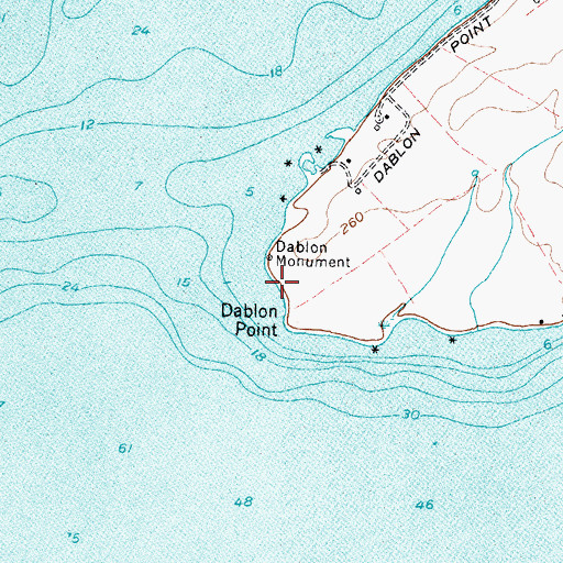 Topographic Map of Dablon Point, NY