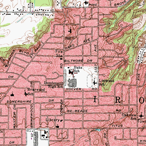 Topographic Map of Dake Junior High School, NY