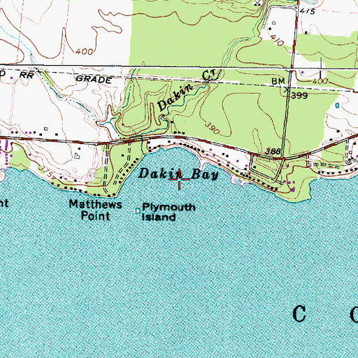 Topographic Map of Dakin Bay, NY