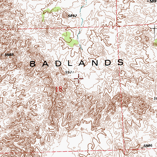 Topographic Map of Badlands, AZ