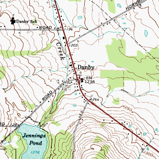 Topographic Map of Danby, NY