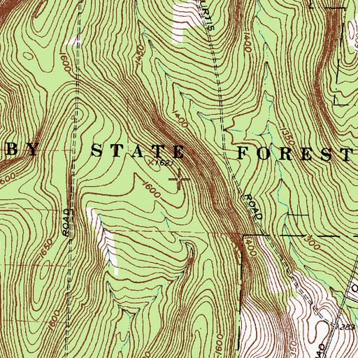 Topographic Map of Danby State Forest, NY
