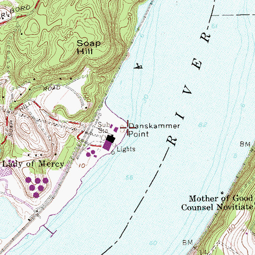 Topographic Map of Danskammer Point, NY