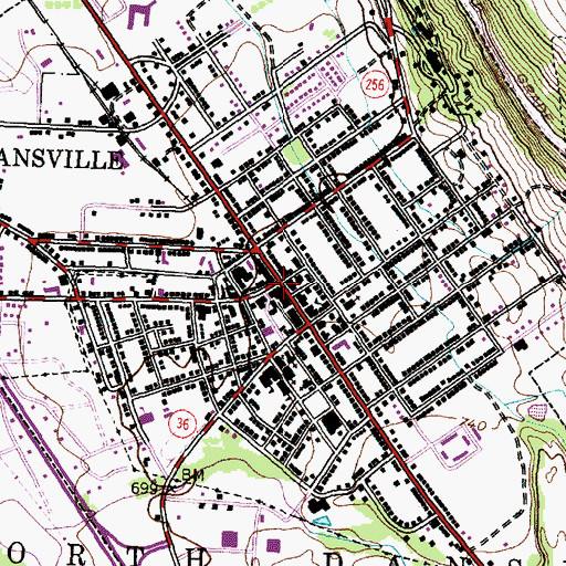 Topographic Map of Dansville, NY