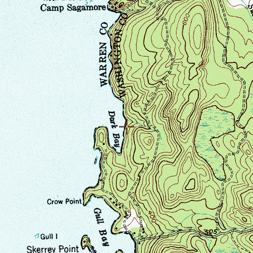 Topographic Map of Dark Bay, NY