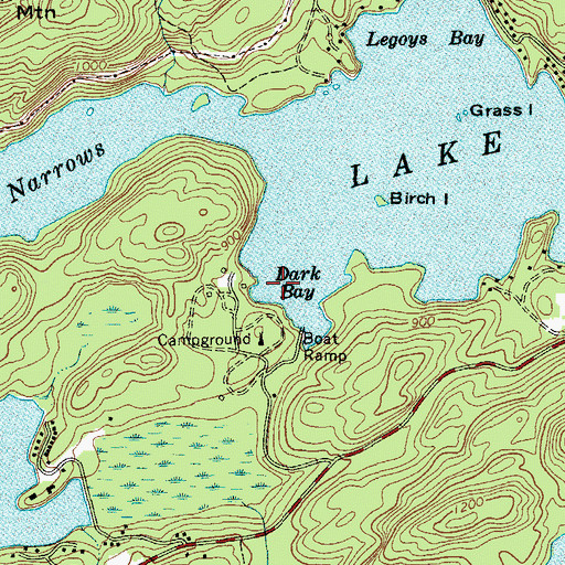 Topographic Map of Dark Bay, NY