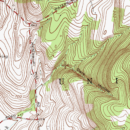 Topographic Map of Dark Hollow, NY