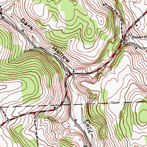 Topographic Map of Dark Hollow, NY