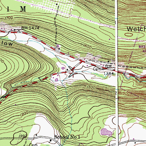 Topographic Map of Darling Hollow, NY