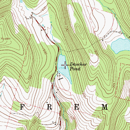 Topographic Map of Dascher Pond, NY