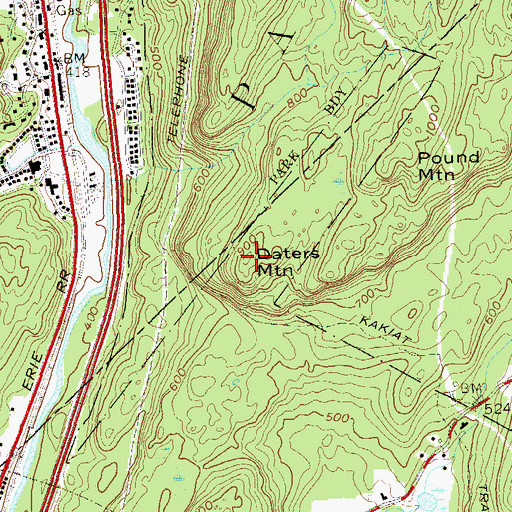 Topographic Map of Daters Mountain, NY
