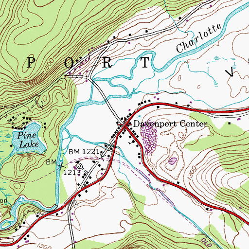 Topographic Map of Davenport Center, NY