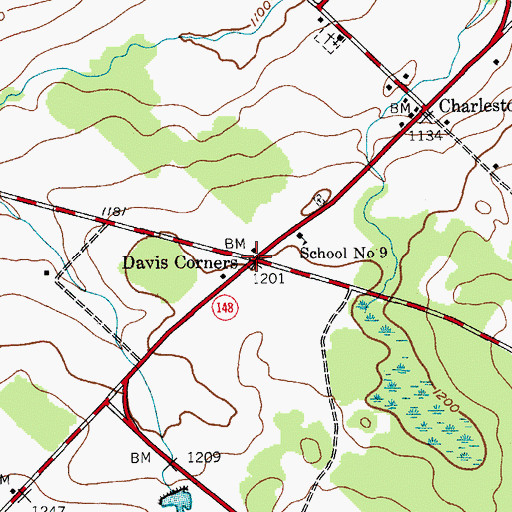 Topographic Map of Davis Corners, NY