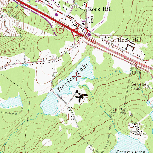 Topographic Map of Davis Lake, NY