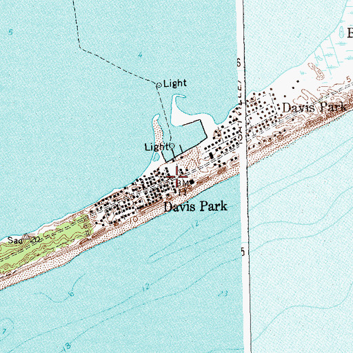 Topographic Map of Davis Park, NY