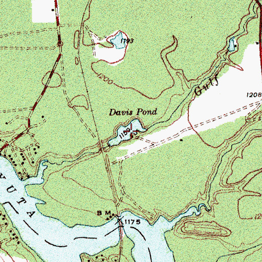 Topographic Map of Davis Pond, NY