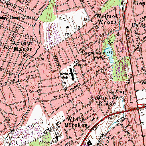 Topographic Map of George M Davis Elementary School, NY