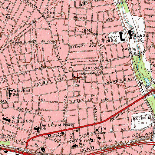 Topographic Map of Davison Avenue Elementary School, NY