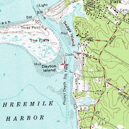 Topographic Map of Dayton Island, NY