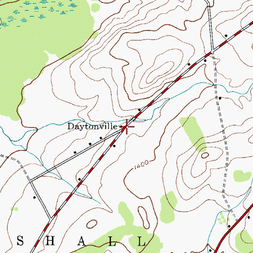 Topographic Map of Daytonville, NY